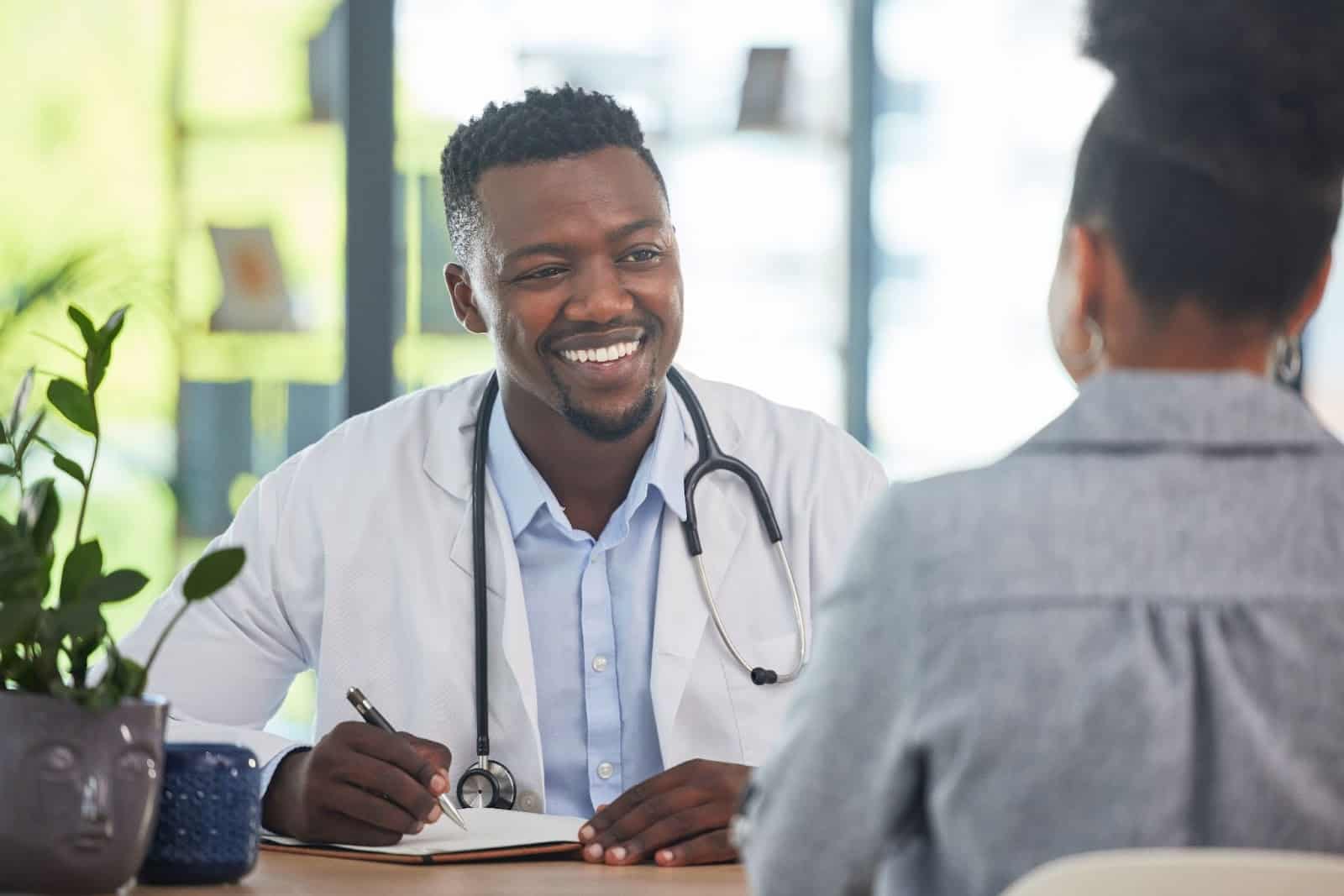 Locum Tenens physician speaking with patient