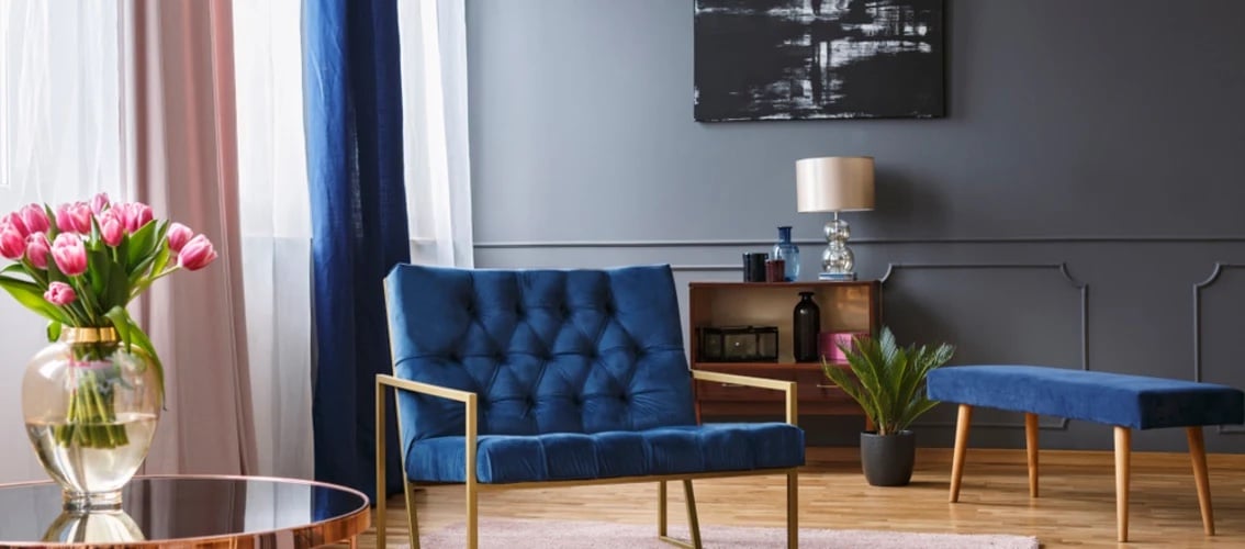 mid-century living room and furniture
