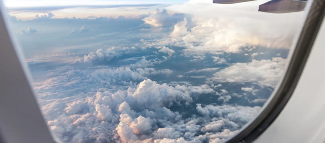 View out of an airplane window