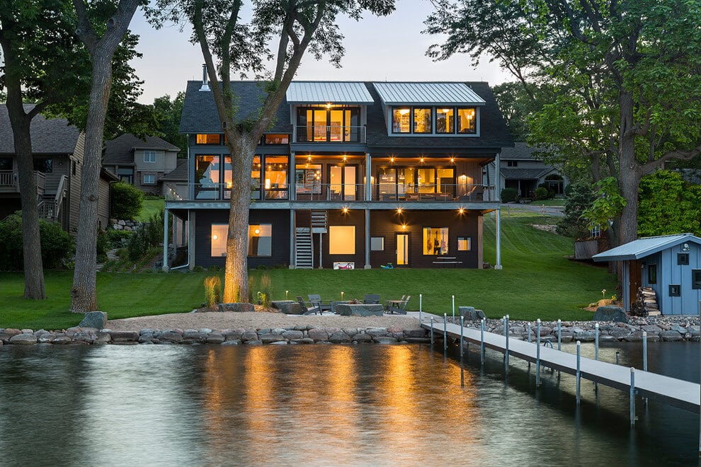 Three story lake house in Minnesota
