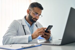 Travel doctor looking for opportunities on phone