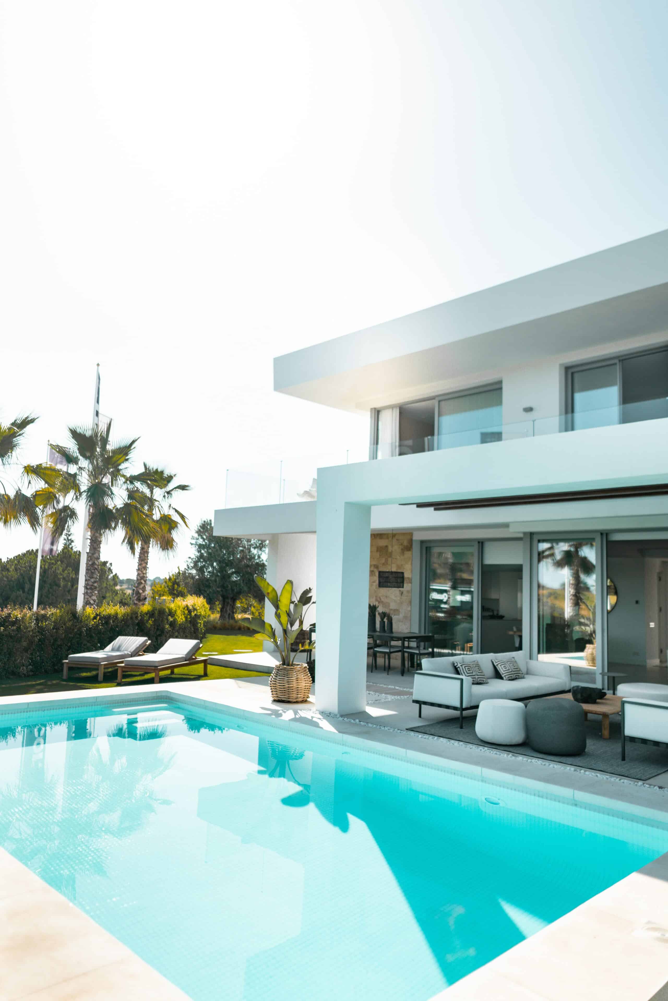 Modern home with a pool
