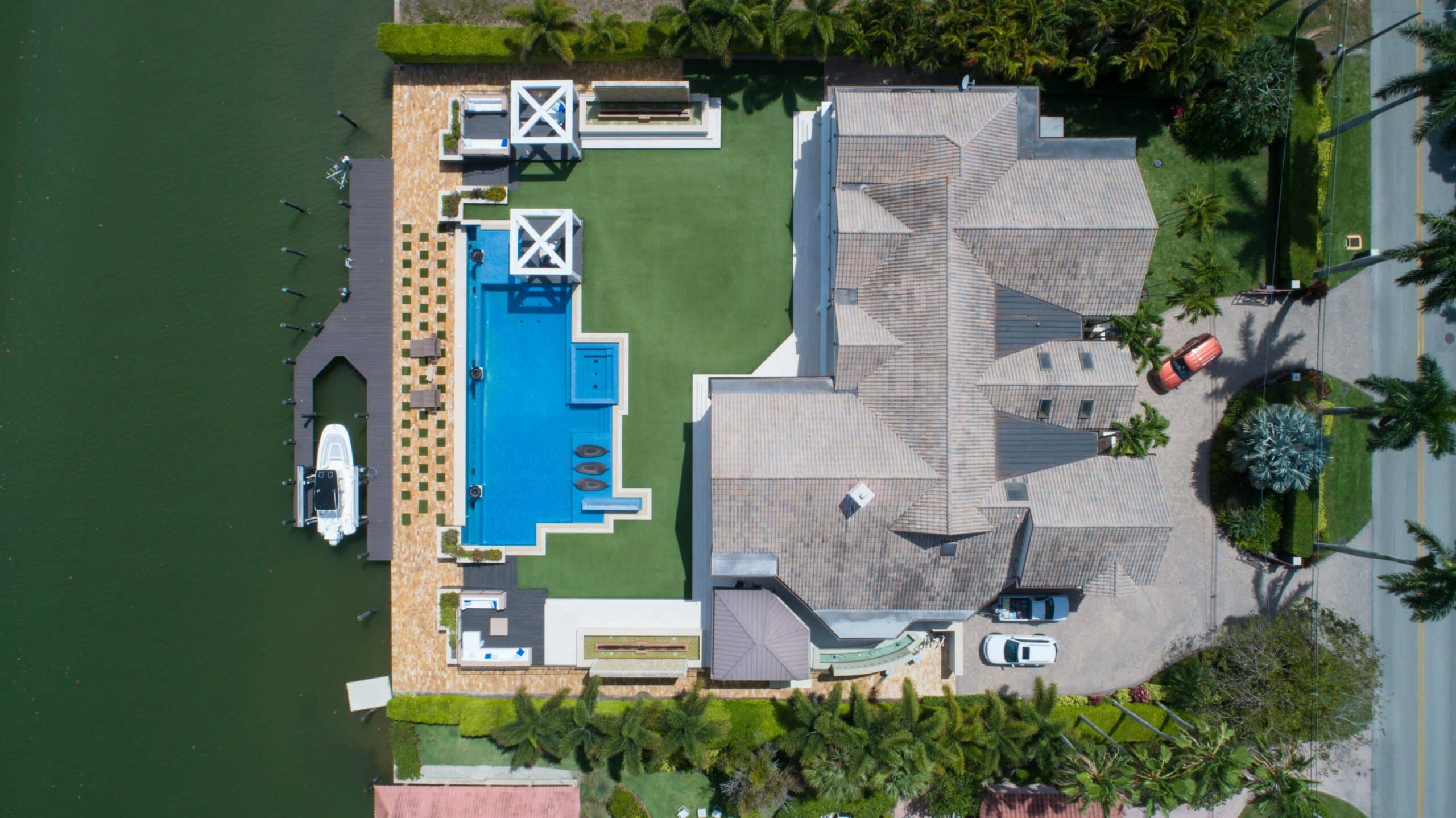 overhead view of mansion